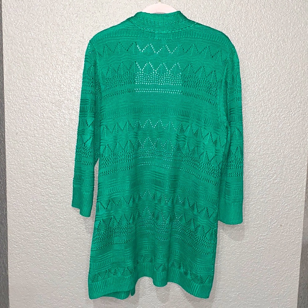 JM Collection Open-Front crochet cardigan Size XL - Picture 3 of 5